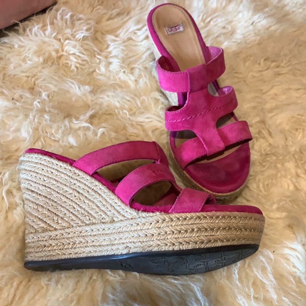 UGG suede platform mules